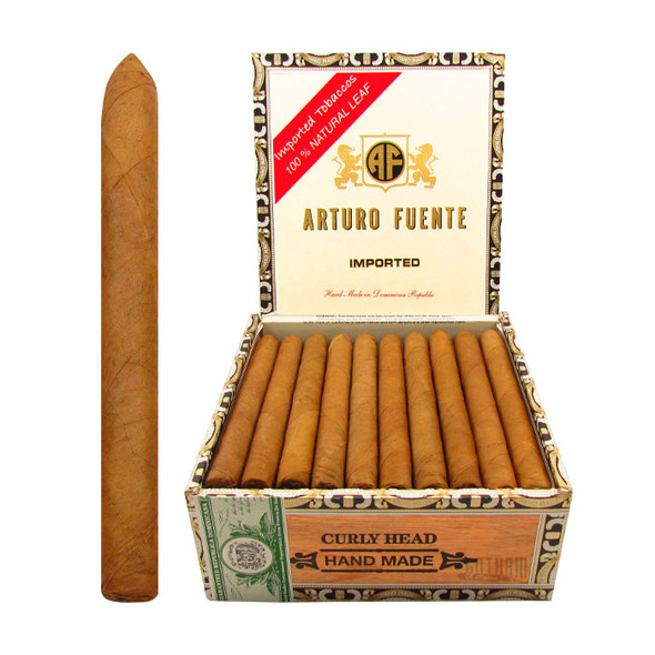 Arturo Fuente Curly Head Natural Lonsdale Open Box and Stick