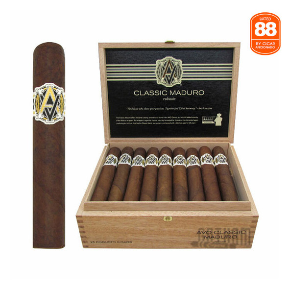 AVO Robusto Maduro open box and stick