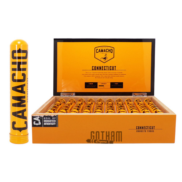 Camacho Connecticut Robusto Tubos open box and tube
