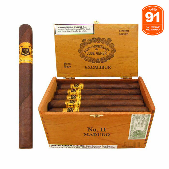 Hoyo de Monterrey Excalibur No. II Maduro Open Box and Stick