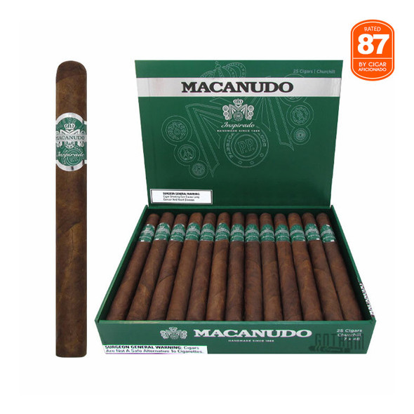 Macanudo Inspirado Green Churchill Open Box and stick