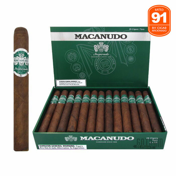 Macanudo Inspirado Green Toro Open Box and Stick