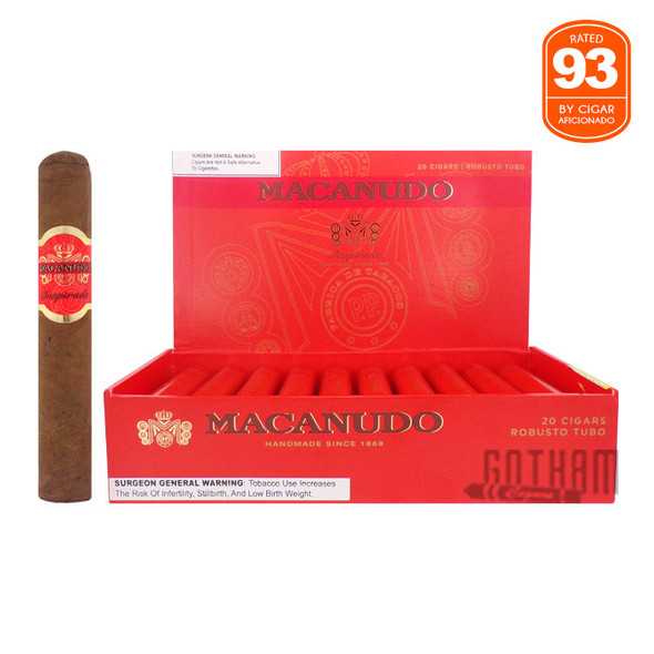 Macanudo Inspirado Orange Robusto Tubo Open box and stick