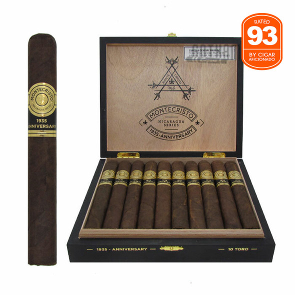 Montecristo 1935 Anniversary Nicaragua Toro Open Box and Stick