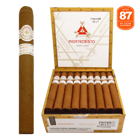 Montecristo White Churchill open box and stick