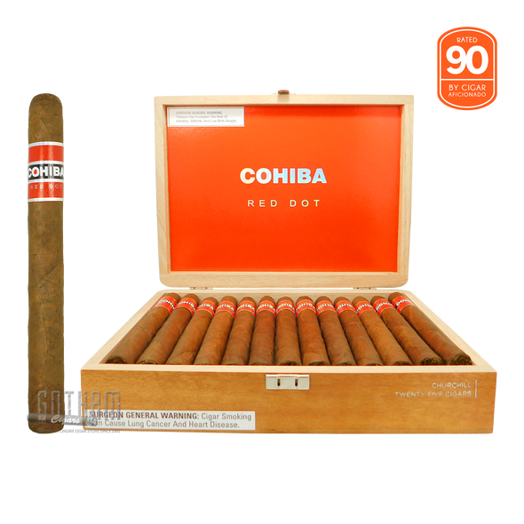Cohiba Red Dot Churchill Open Box and Stick
